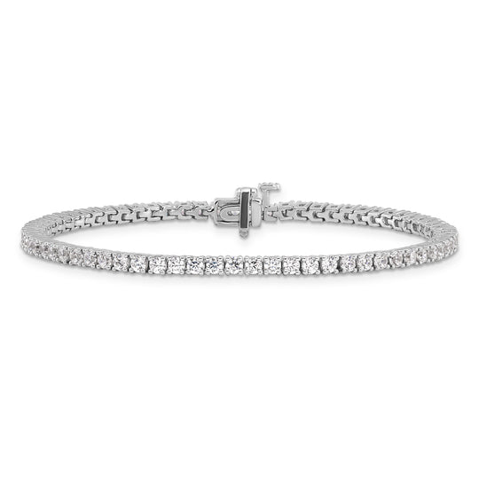 Pulsera de tenis VS/SI FGH con diamantes cultivados en laboratorio de oro blanco de 14 k