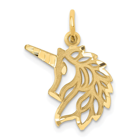 Colgante Cabeza de Unicornio en Oro Amarillo de 14K