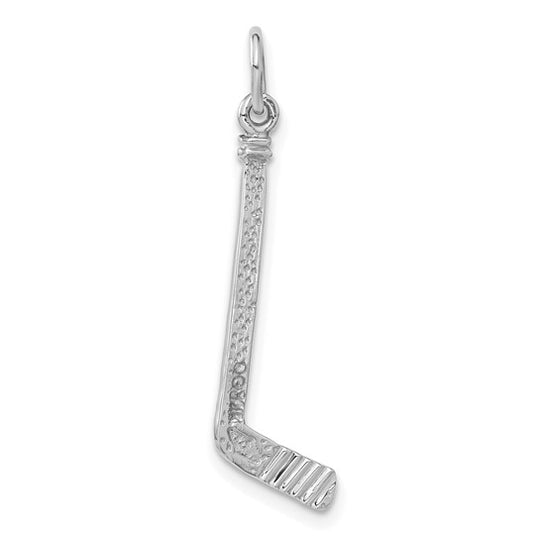 Dije de Hockey en Oro Blanco Satinado D/C de 14k