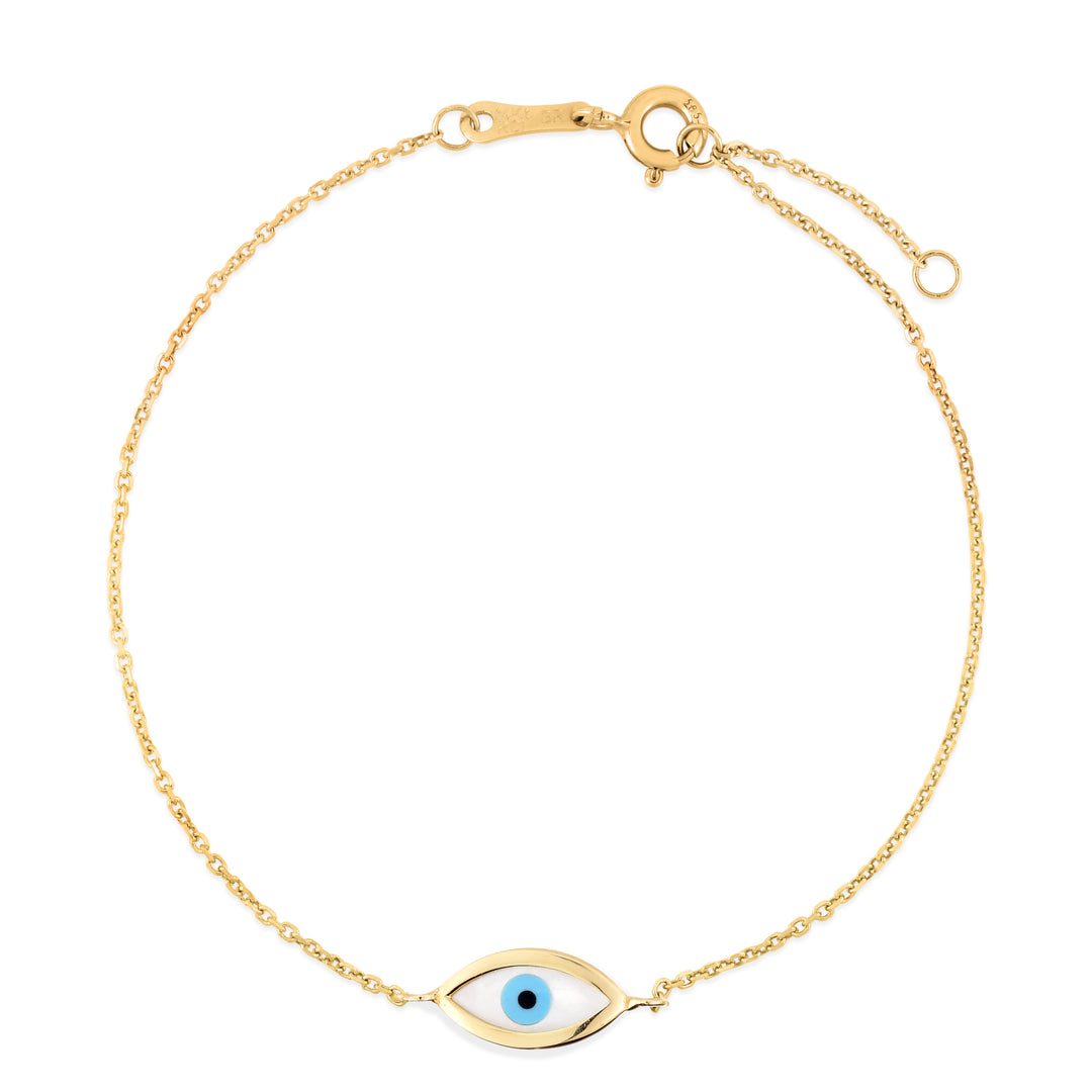 Pulsera de Mal de Ojo Mop en Oro Amarilo  de 14k