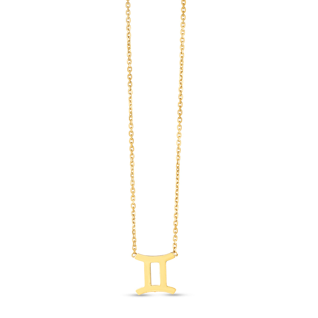 Collar Geminis en Oro  Amarillo de 14k