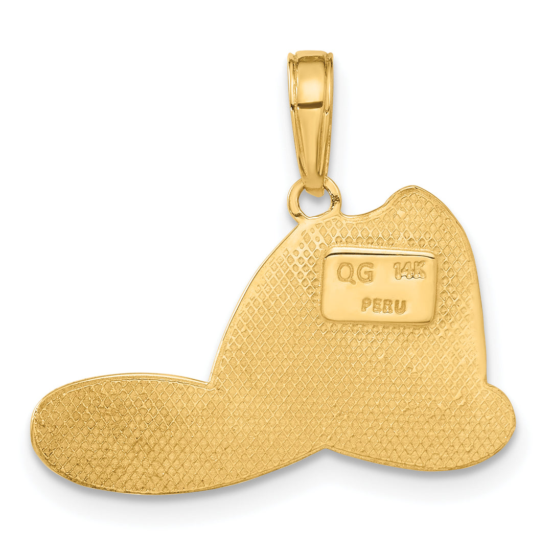 Colgante Grande de Sombrero de Bombero en Oro Amarillo de 14K