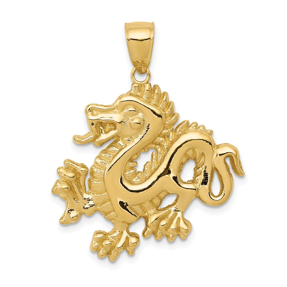 Dije de Dragón en Oro de 14k Sólido y Pulido