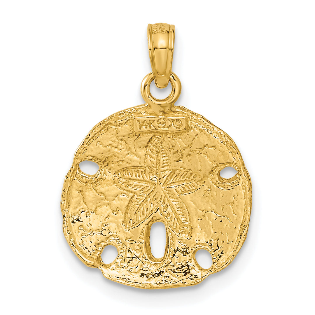 Colgante de Oro de 14K Pulido en Forma de "Sand Dollar" (Dólar de Arena)