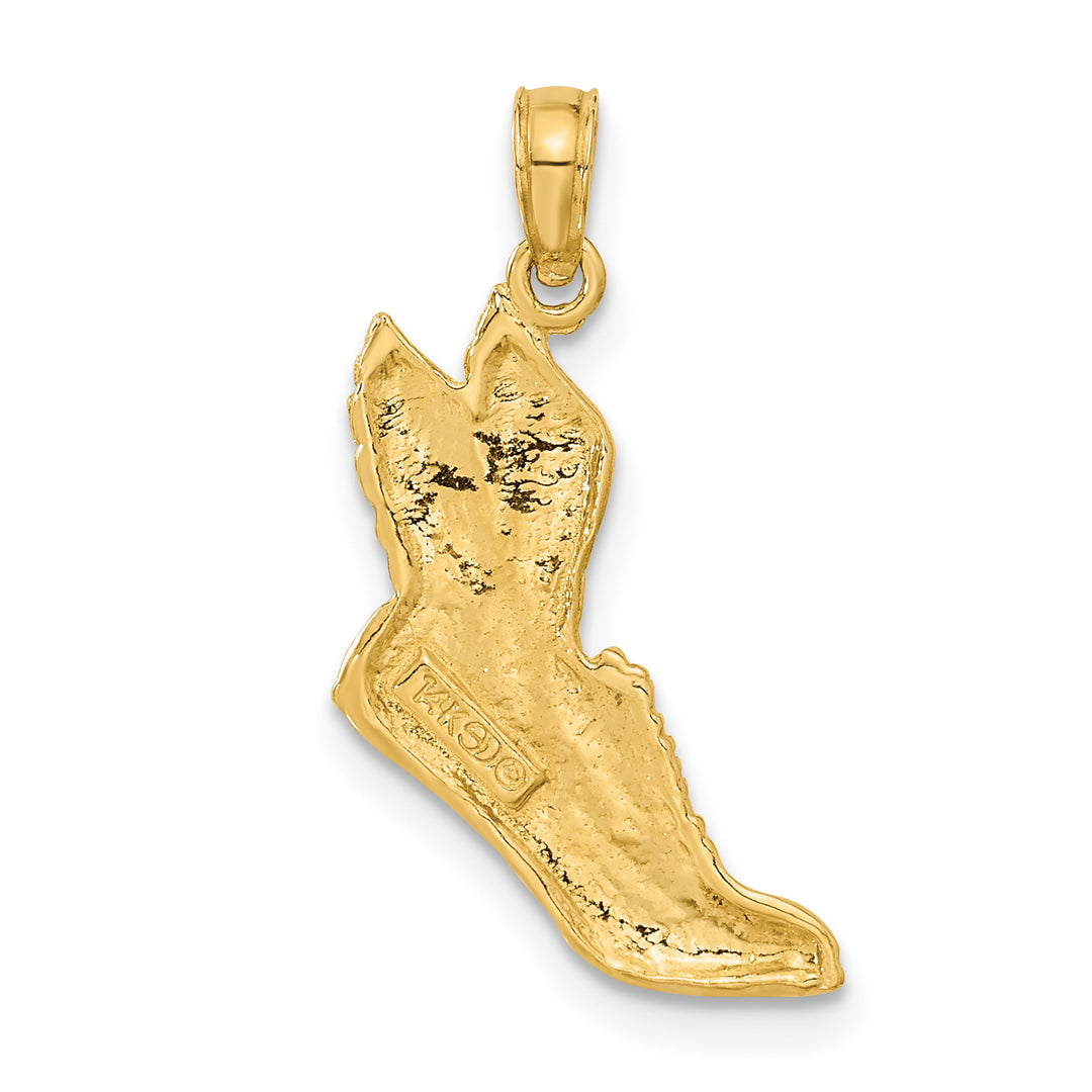 Dije de Zapatilla de Correr Pulido en Oro Amarillo de 14K