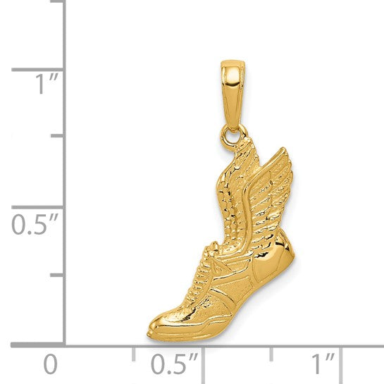 Dije de Zapatilla de Correr Pulido en Oro Amarillo de 14K