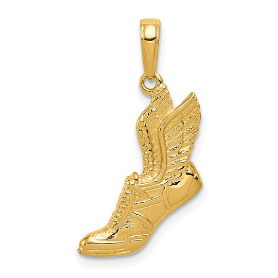 Dije de Zapatilla de Correr Pulido en Oro Amarillo de 14K