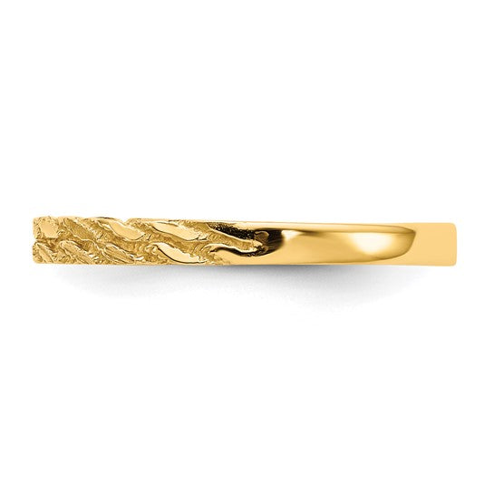 Anillo de Cuerda Cortada con Diamante en Oro Amarillo de 14k