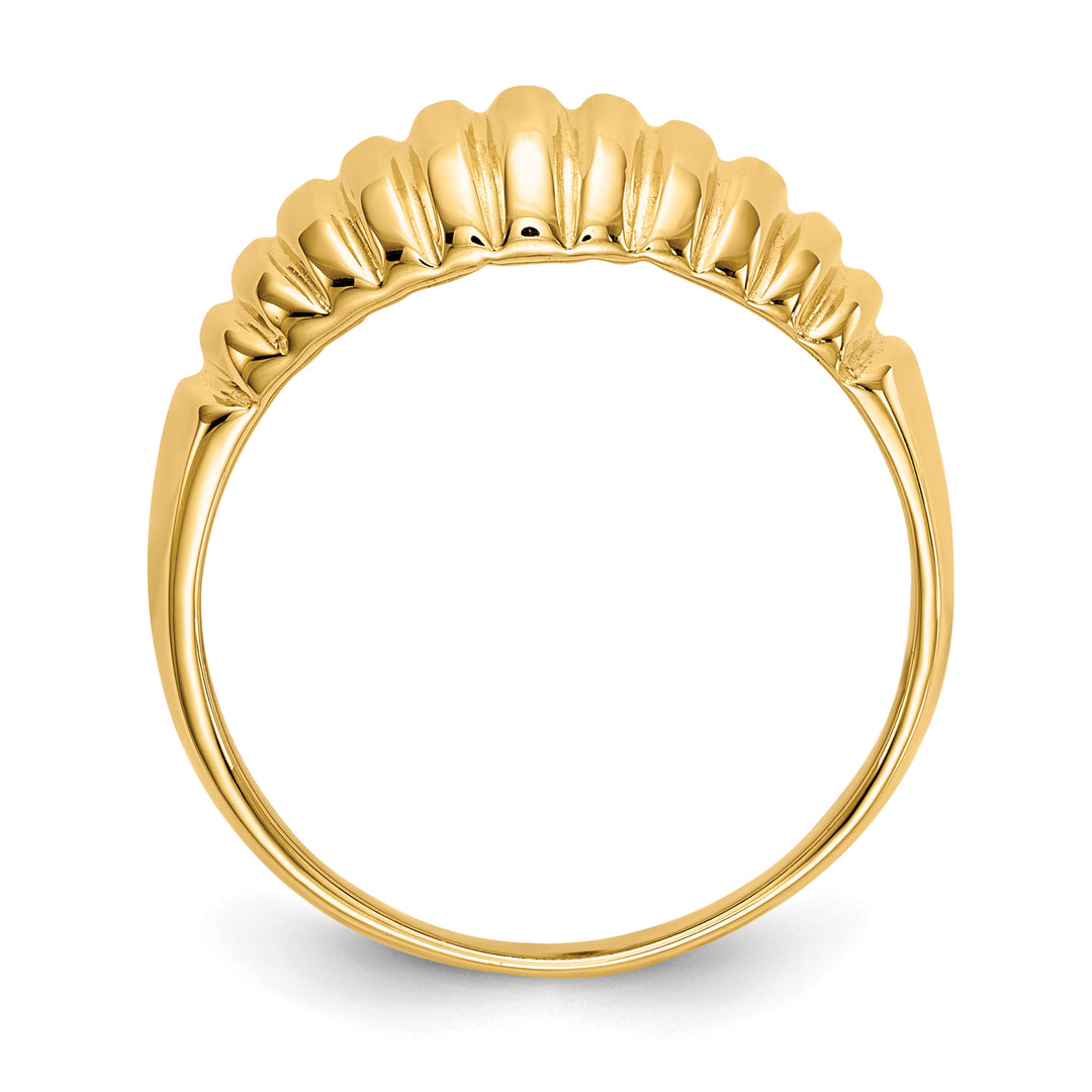 Anillo Dome Ribete Pulido en Oro Amarillo de 14k