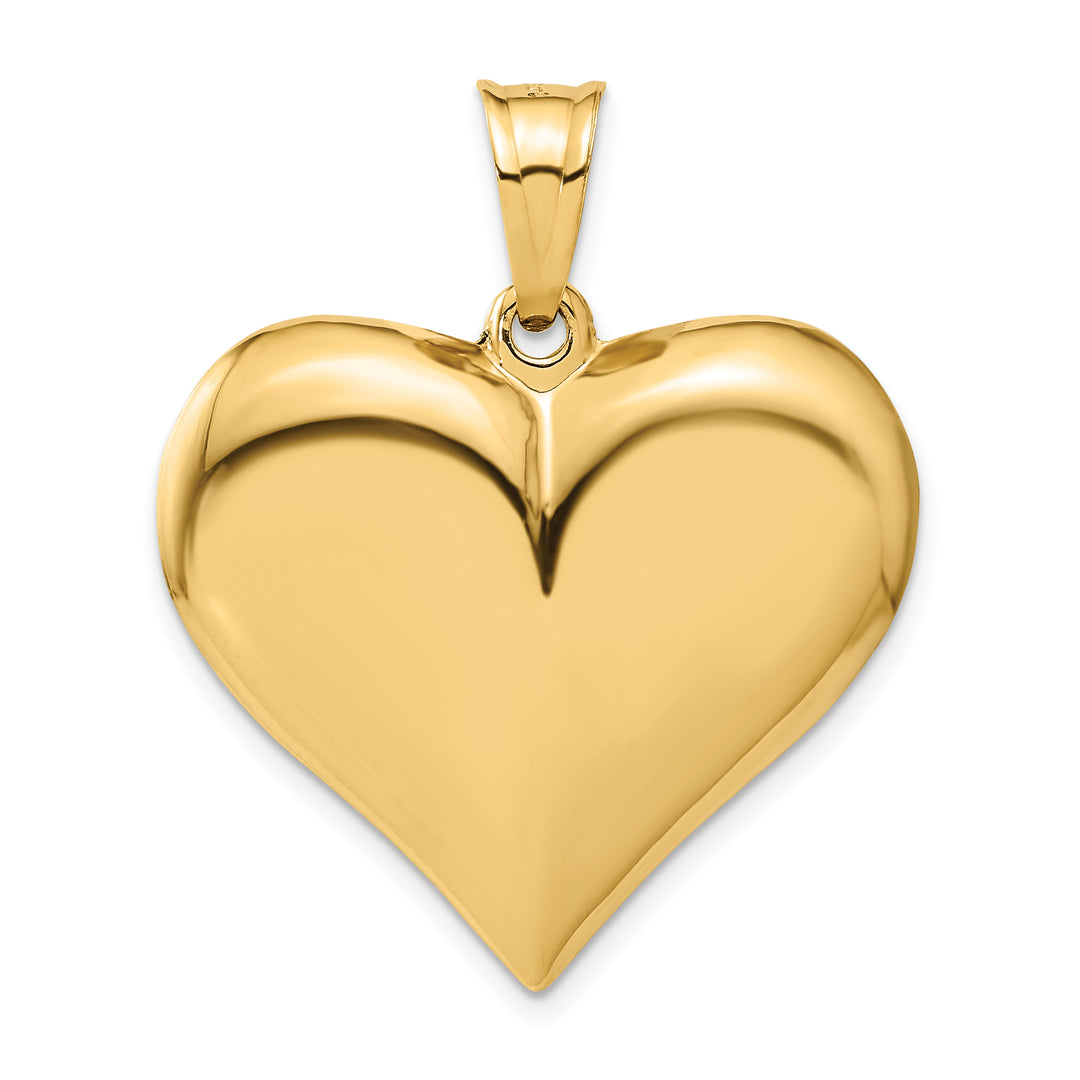 Colgante Corazón Inflado 3D en Oro de 14K Pulido