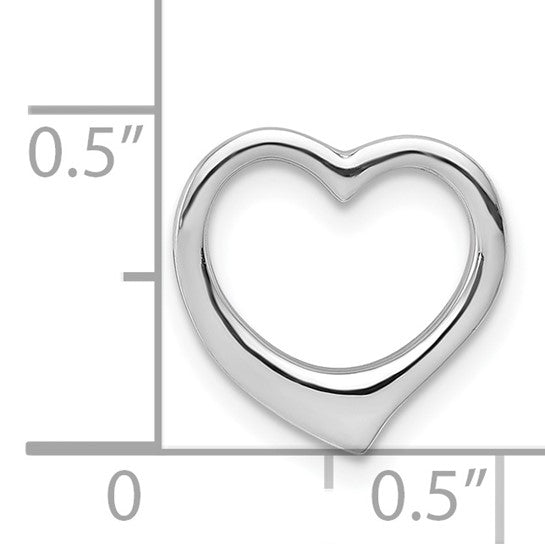 Dije 14k Oro Blanco Corazón Pulido para Cadena