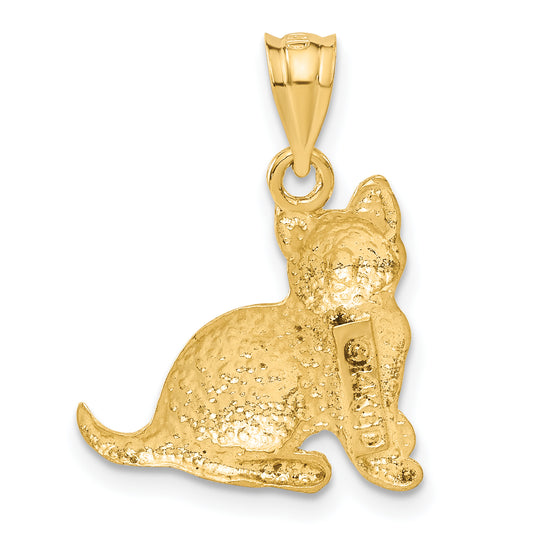 Colgante de Gato en Oro Amarillo de 14K