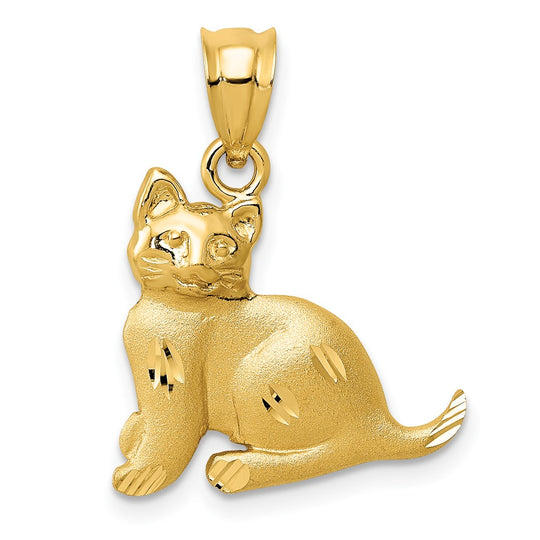 Colgante de Gato en Oro Amarillo de 14K