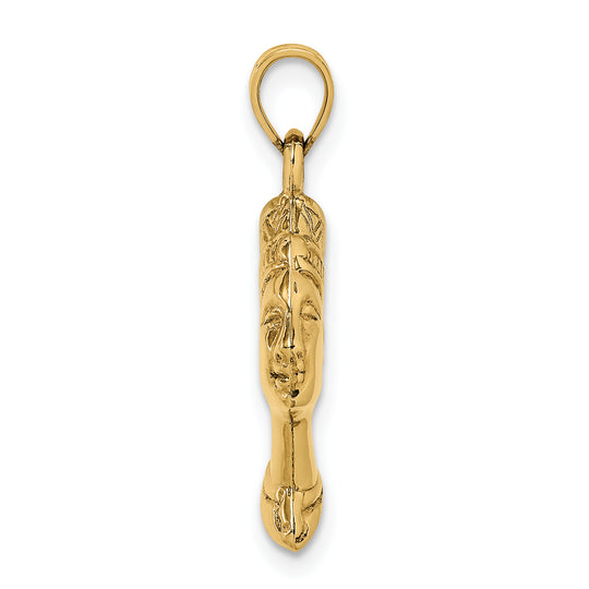 Colgante 3D de Nefertiti en Oro Amarillo 14K