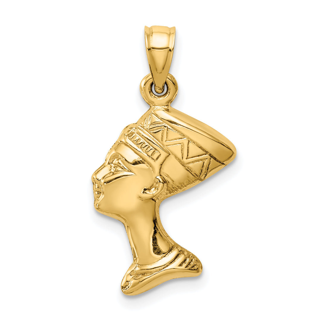 Colgante 3D de Nefertiti en Oro Amarillo 14K