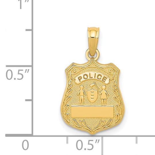 Dije Insignia de Policía en Oro Amarillo de 14K