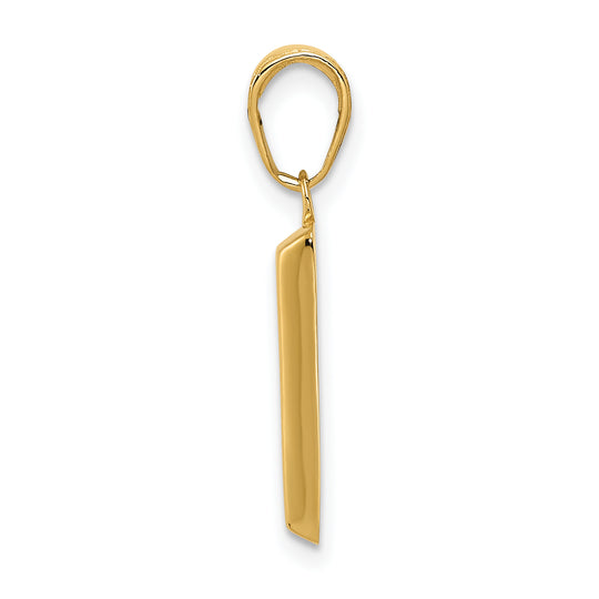 Colgante 3D de Barra de Oro en Oro Amarillo de 14K