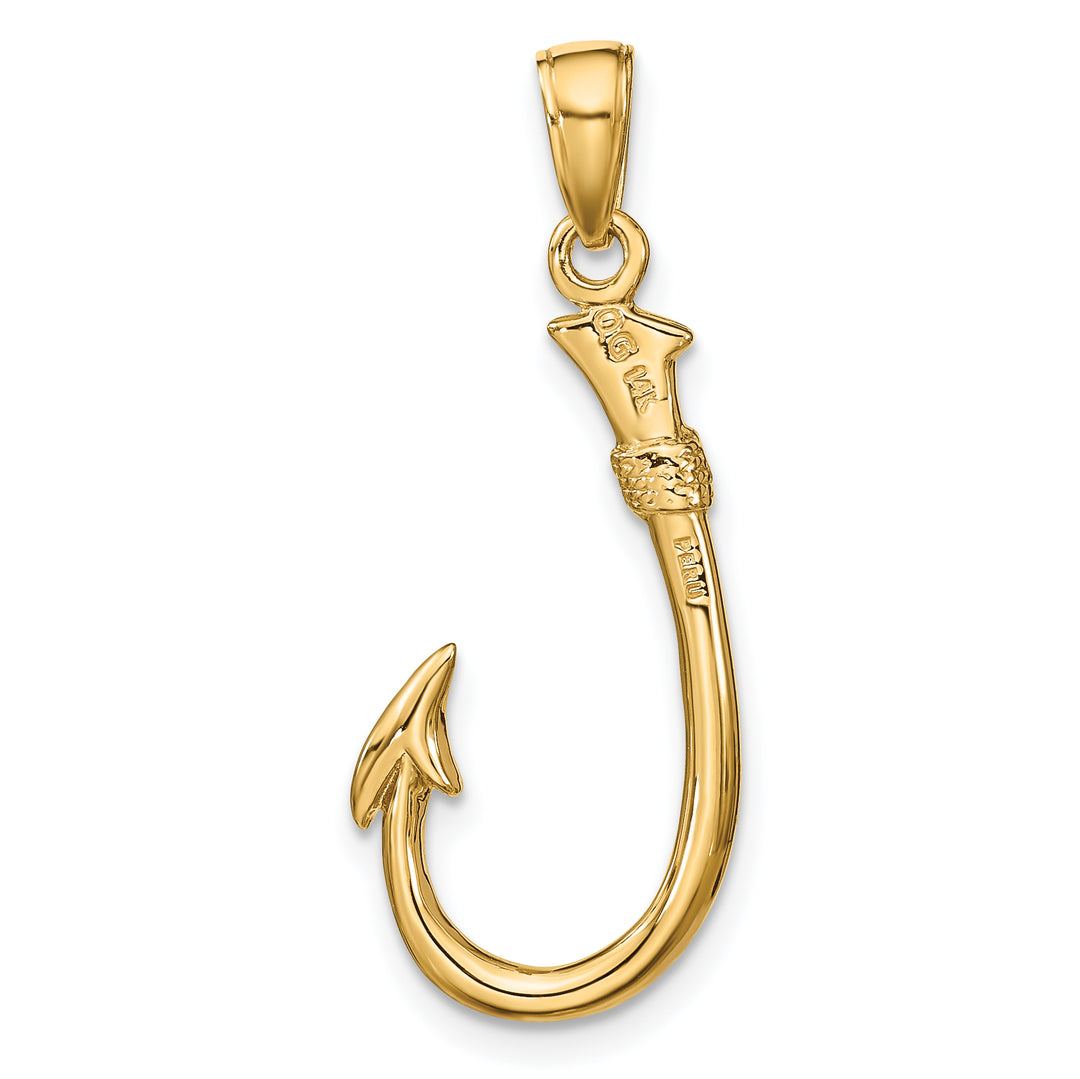 Colgante 3D de Anzuelo de Pesca de 14K