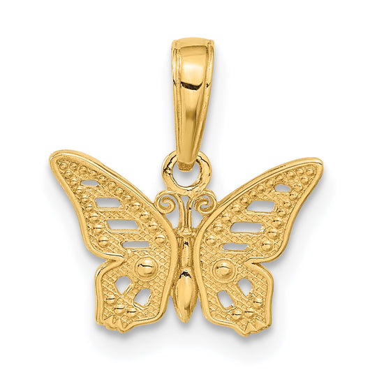 Dije Mariposa Cortada en Oro 14K