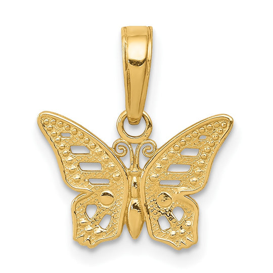 Dije Mariposa Cortada en Oro 14K