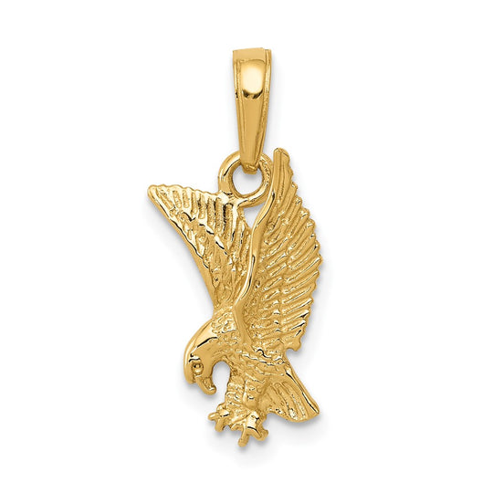 Colgante de Águila en Posada en Oro Amarillo de 14K