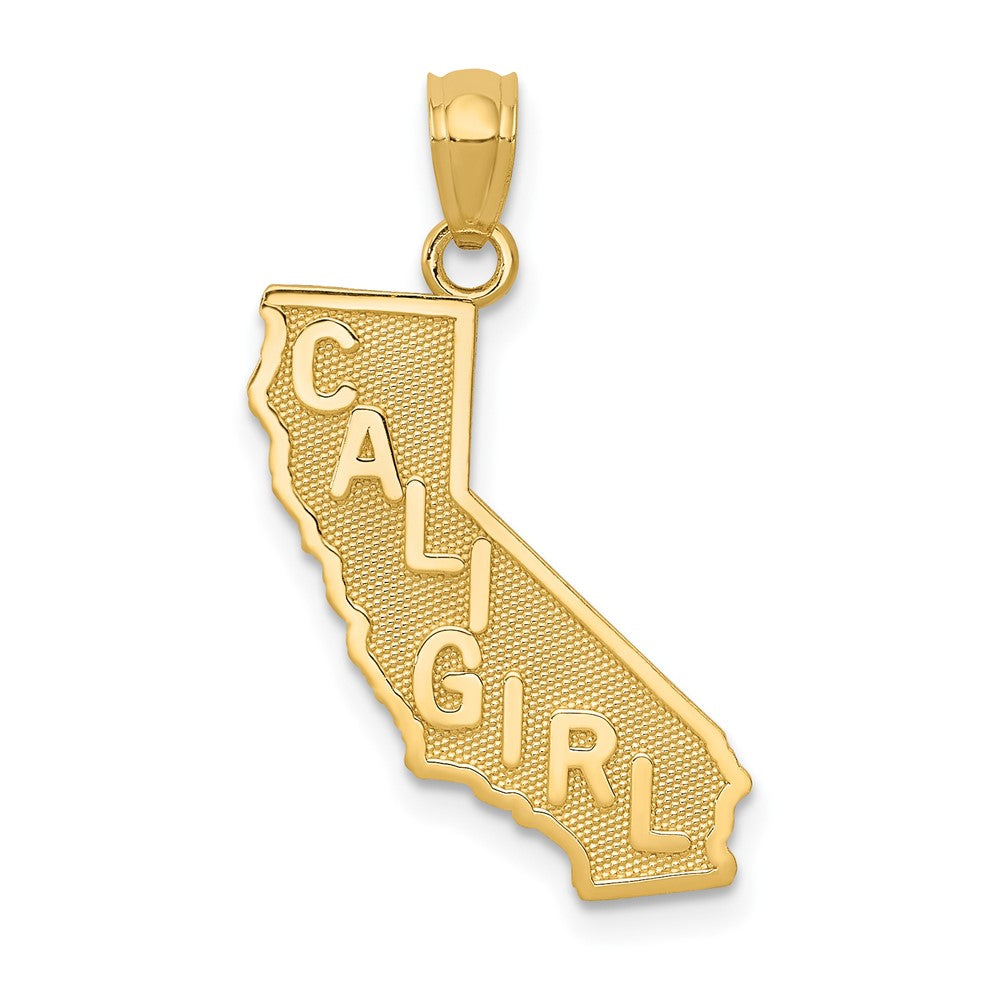 Dije del Estado de California "CALI GIRL" en Oro Amarillo 14K