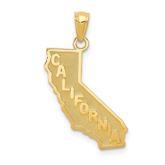 Colgante del Mapa del Estado de California en Oro Amarillo de 14k