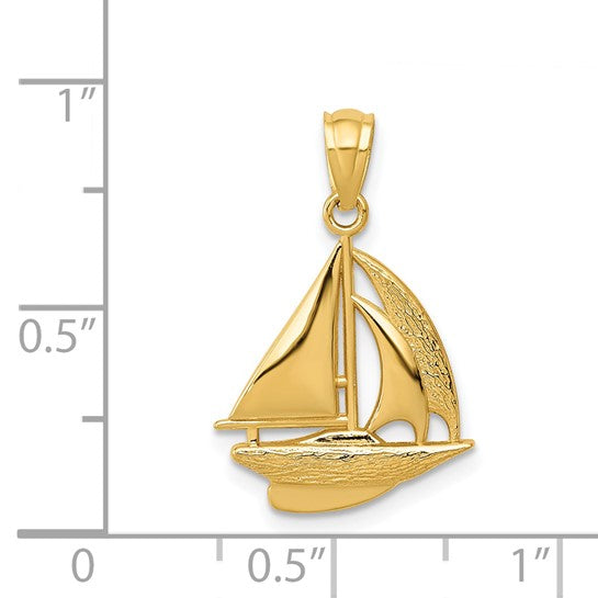 Colgante de Velero en Oro Amarillo de 14K