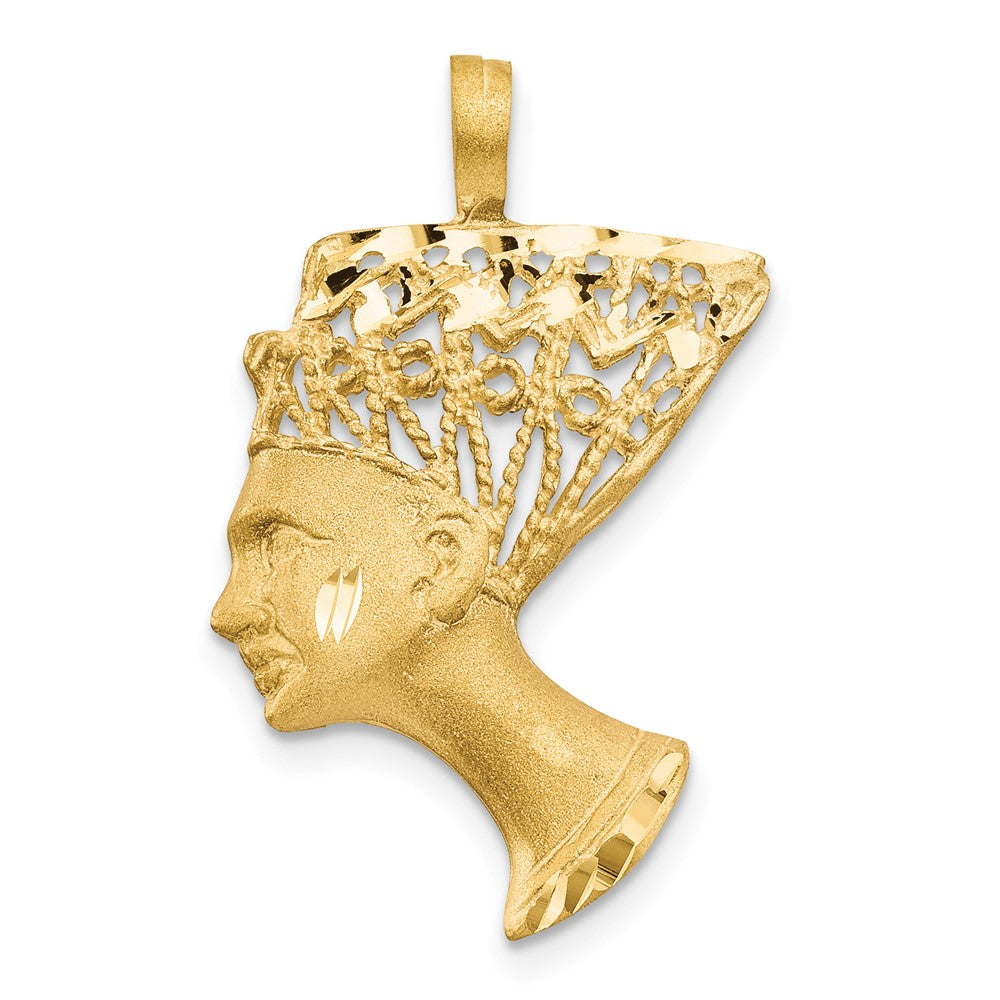 Dije de Nefertiti Satinado y D/C en Oro de 14k