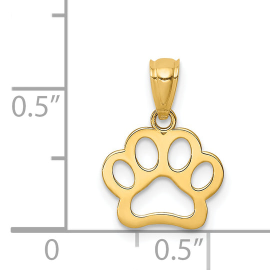 Colgante de Huella de Perro en Oro de 14K