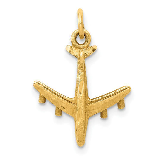 Dije de Avión 3D en Oro de 14k