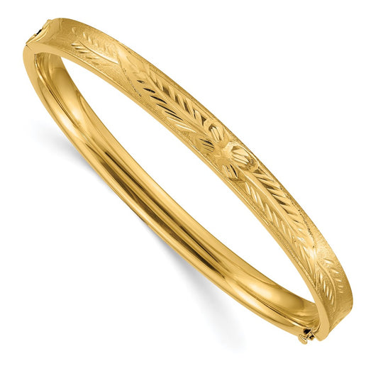 Brazalete Articulado en Oro Amarillo de 14K con Corte Diamante y Perfil Cóncavo (4/16)