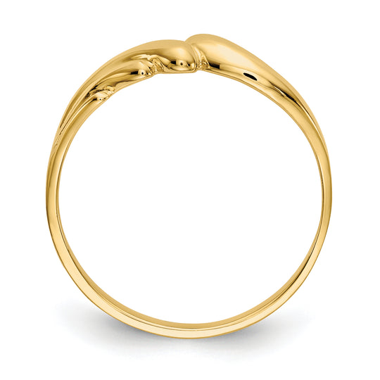 Anillo Swirl Dome Pulido de 14K