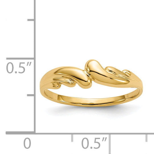 Anillo Swirl Dome Pulido de 14K