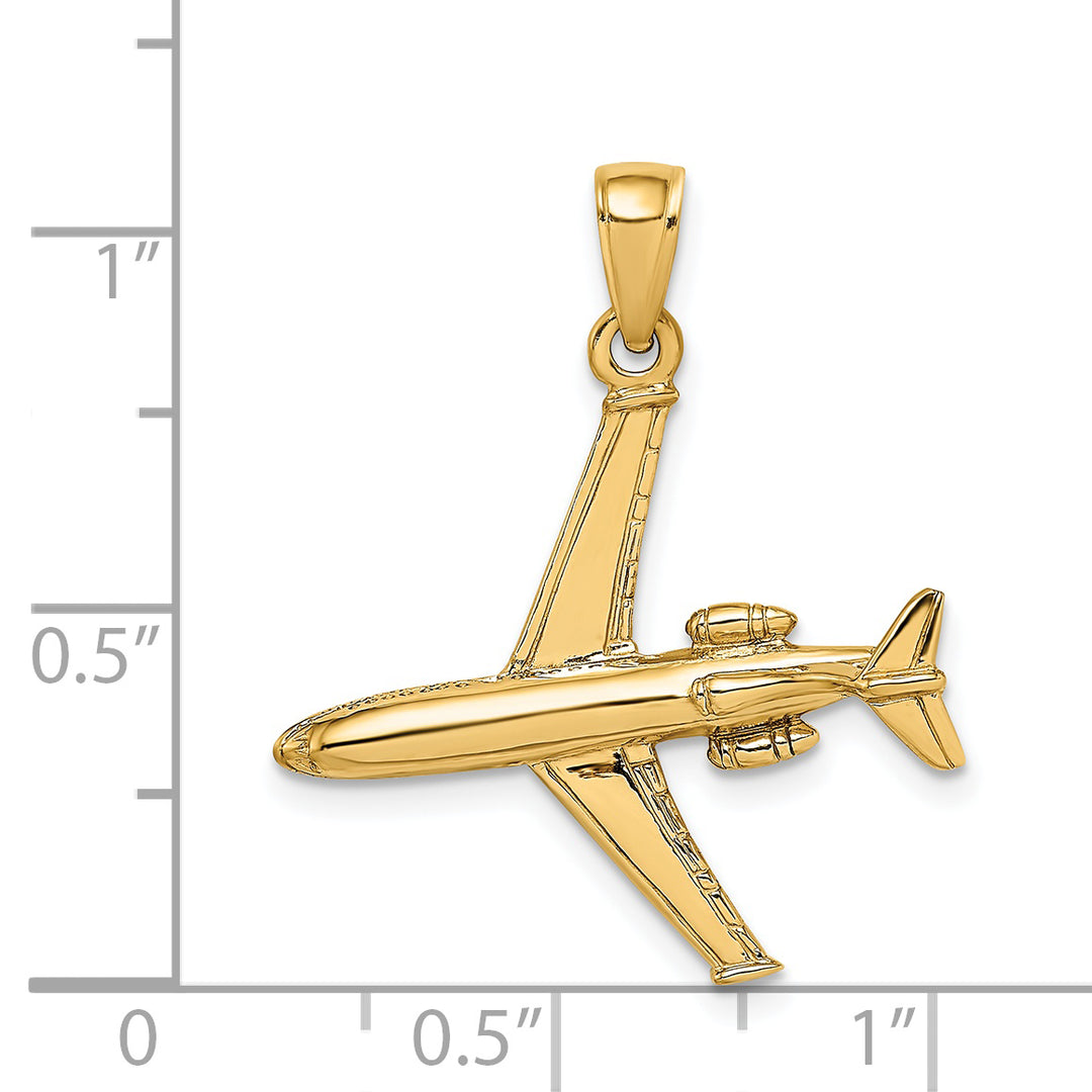 Colgante 3-D Jet de 14k Oro