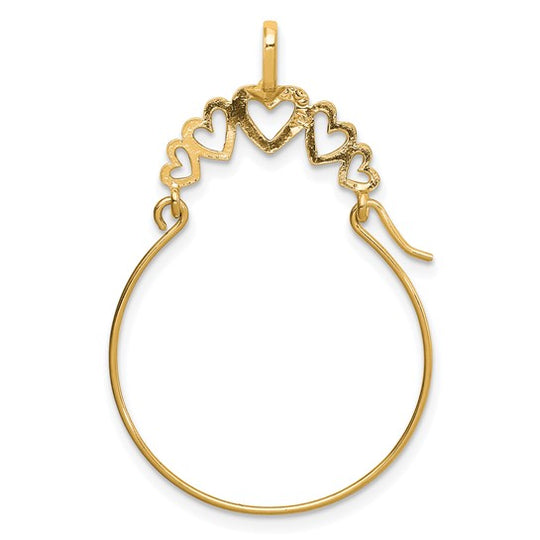 Dije Sostenedor de 5 Corazones en Oro Amarillo de 14K