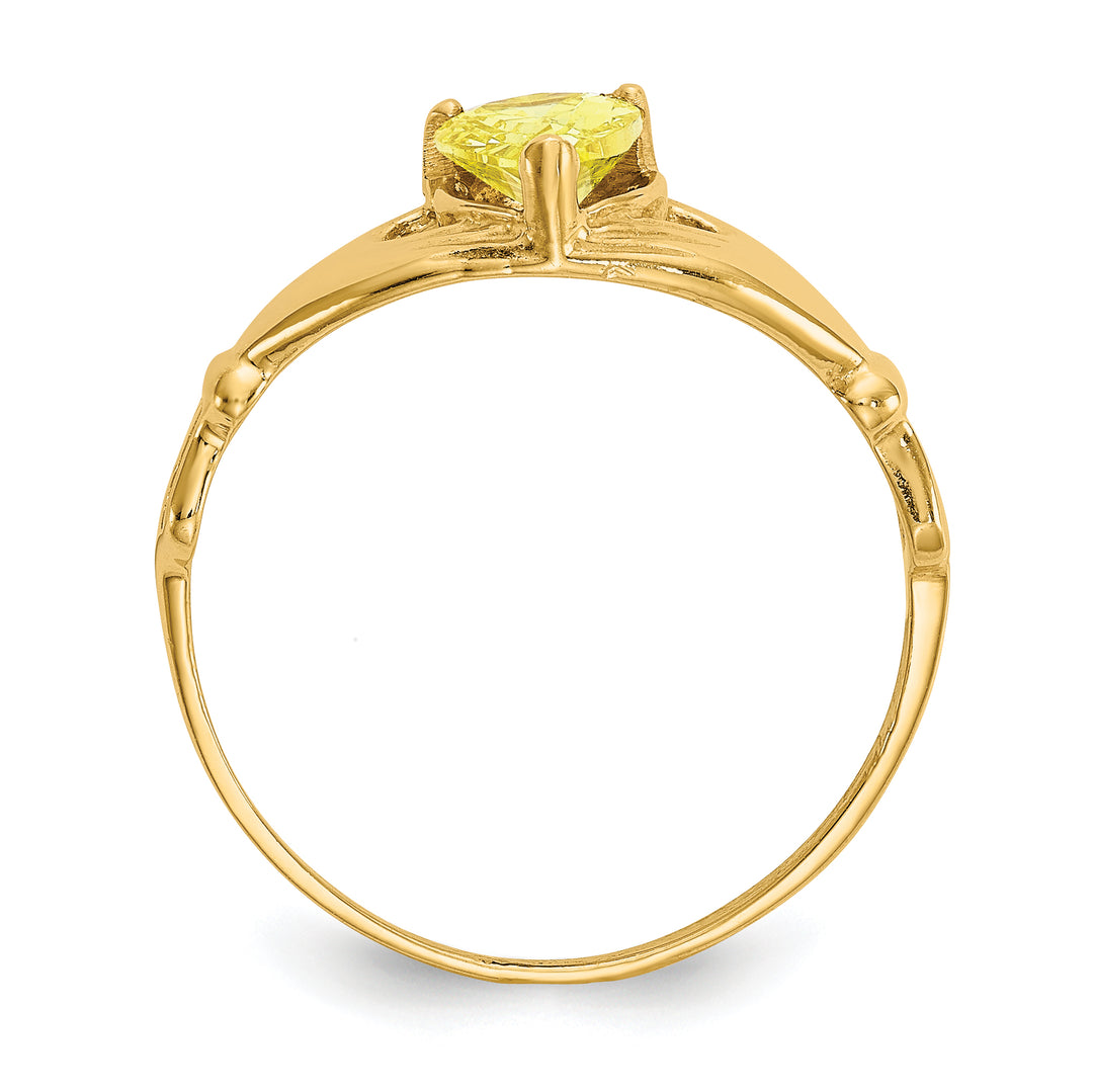 Anillo Claddagh con Piedra de Nacimiento de Noviembre en Oro Amarillo de 14K y Circonia Cúbica