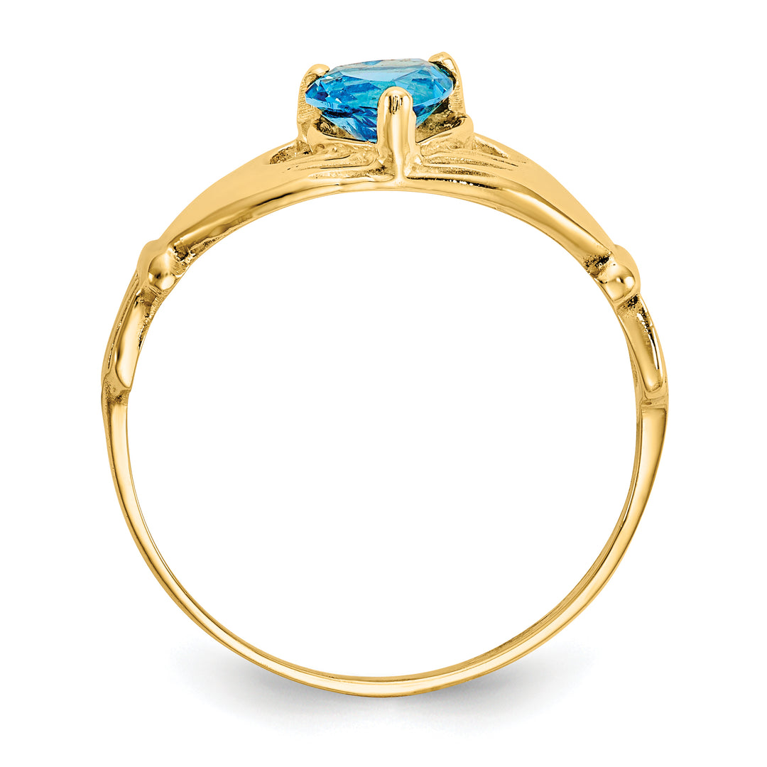 Anillo Claddagh con Piedra de Nacimiento de Diciembre en Oro Amarillo de 14K y Circonia Cúbica