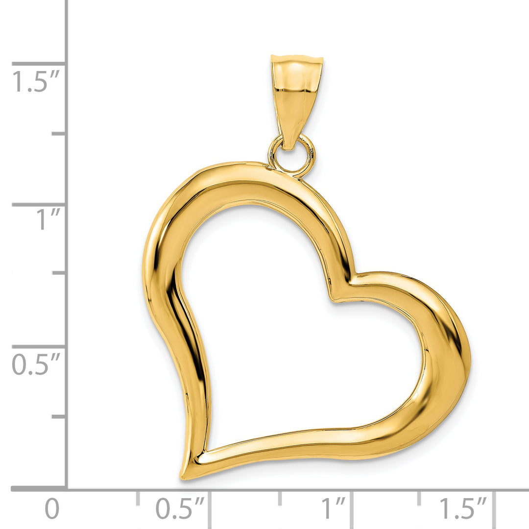 Colgante de Corazón Colgante Pulido en 14K