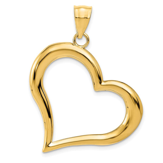 Colgante de Corazón Colgante Pulido en 14K