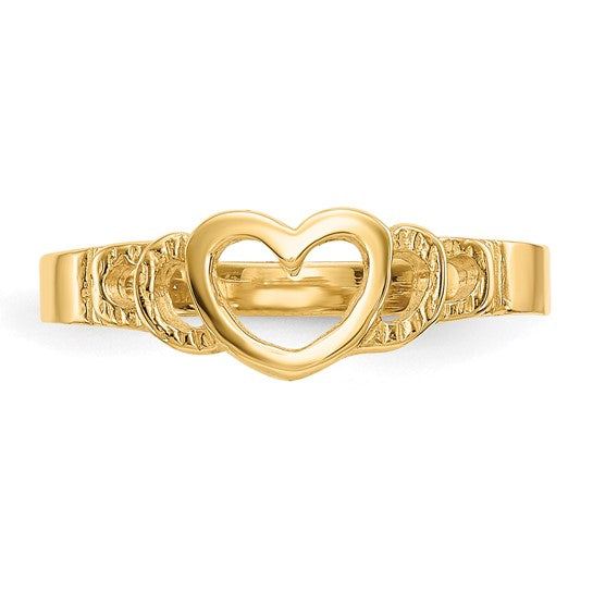 Anillo Corazón para Bebé en Oro Amarillo de 14k