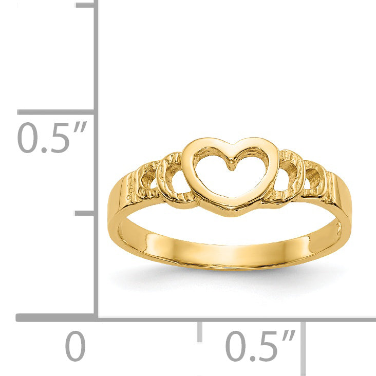 Anillo Corazón para Bebé en Oro Amarillo de 14k