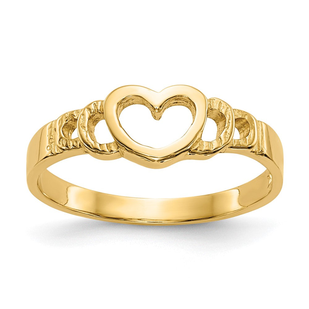 Anillo Corazón para Bebé en Oro Amarillo de 14k