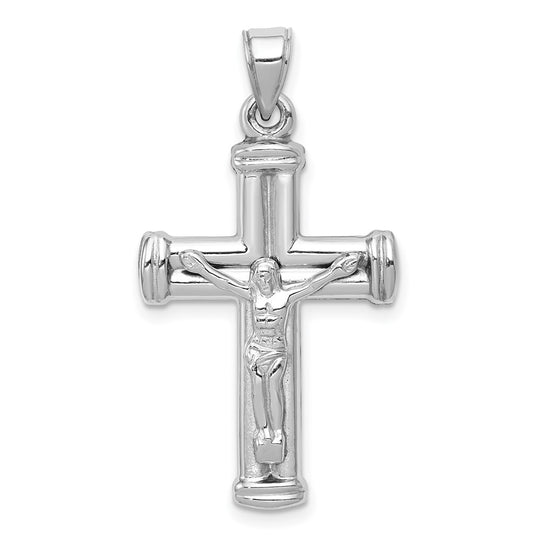 Colgante Crucifijo Reversible de 14k en Oro Blanco