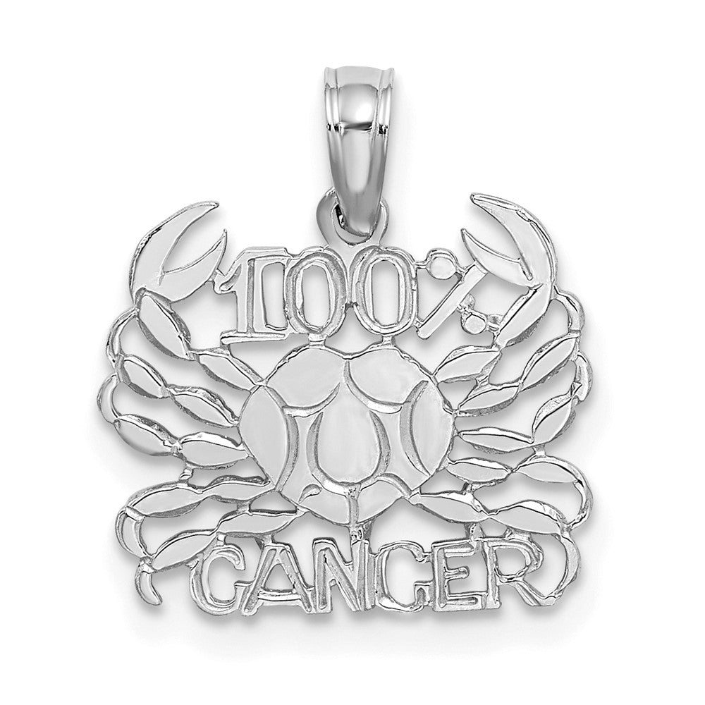 Dije Zodiacal de Cáncer en Oro Blanco de 14k con Rodio