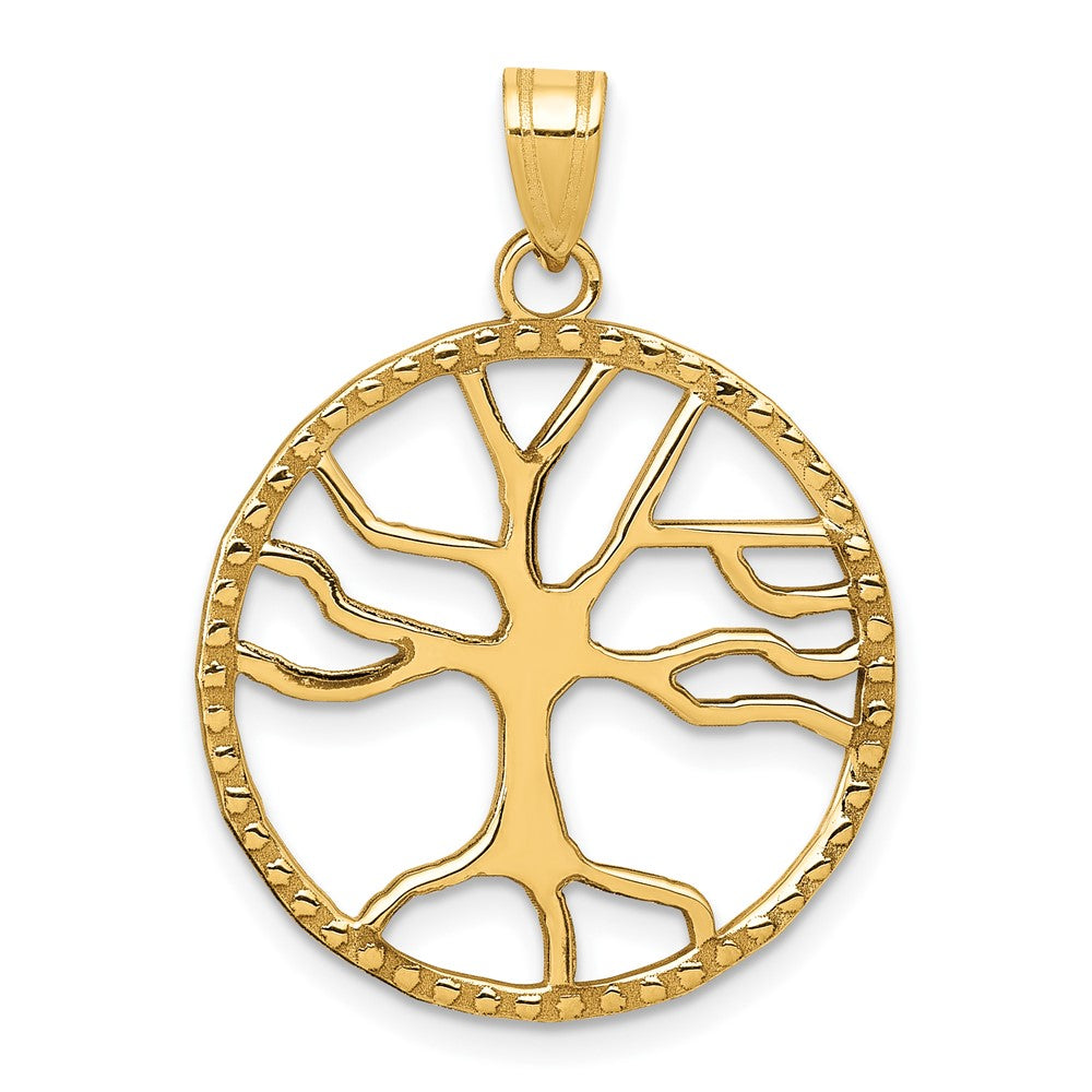 Colgante Árbol de la Vida en Marco Redondo de 14K