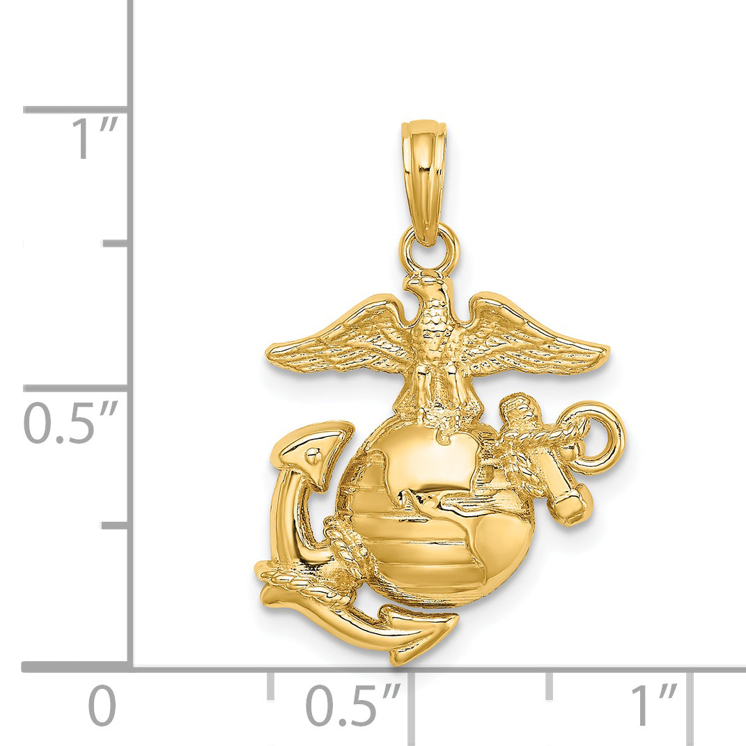 Colgante del Cuerpo de Marines en Oro de 14K