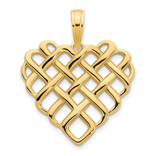 Dije de Corazón Fancy en Oro Amarillo de 14K