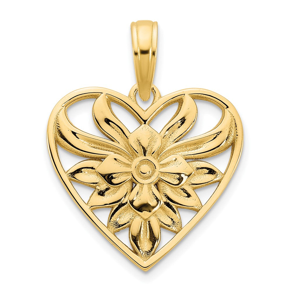 Dije de Corazón Fancy en Oro Amarillo de 14k