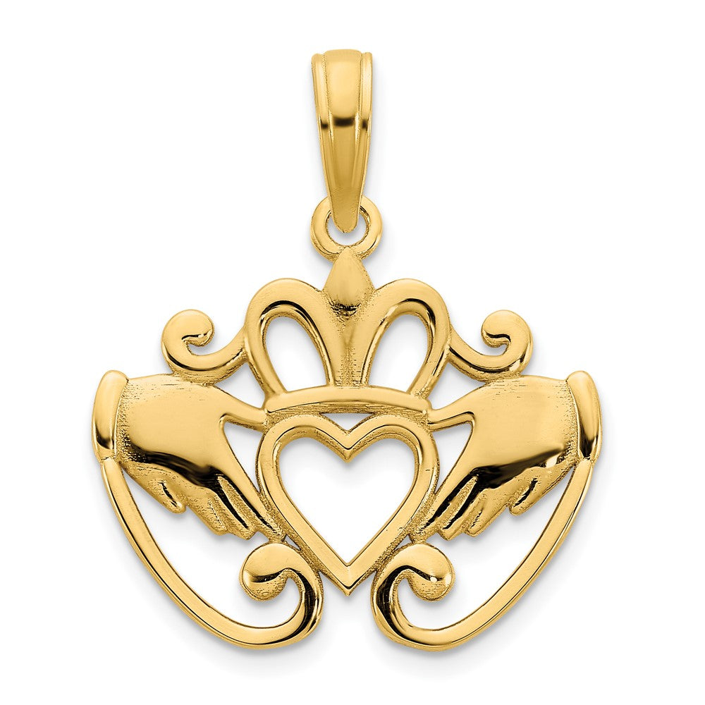 Colgante Fancy Claddagh en Oro de 14k